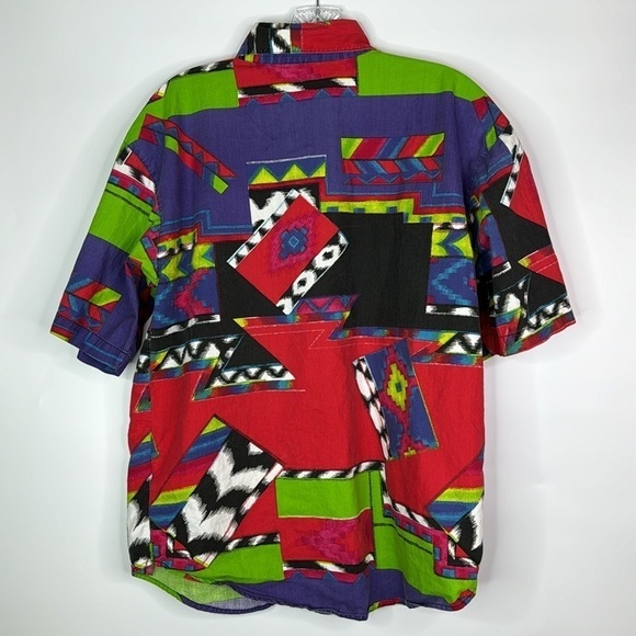 Vintage Red Rover Short Sleeve Button Up Abstract Shirt Size Medium - Picture 4 of 9